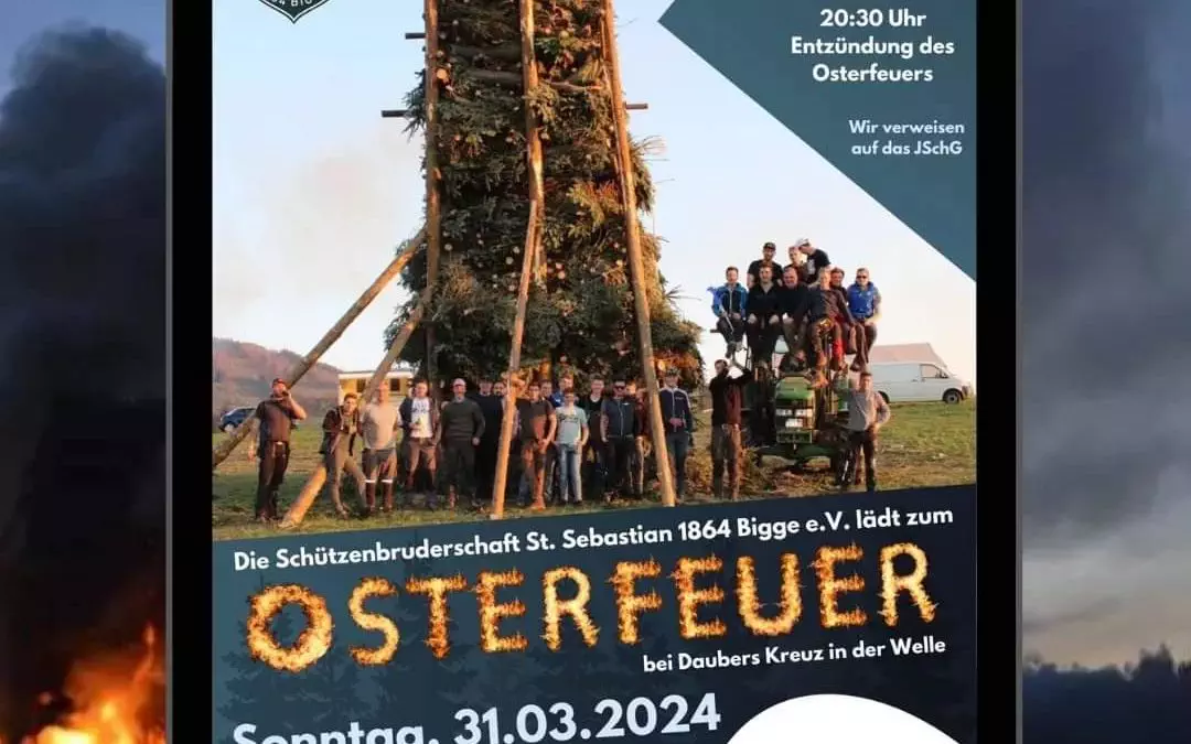 Osterfeuer in Bigge am 31.03.24
